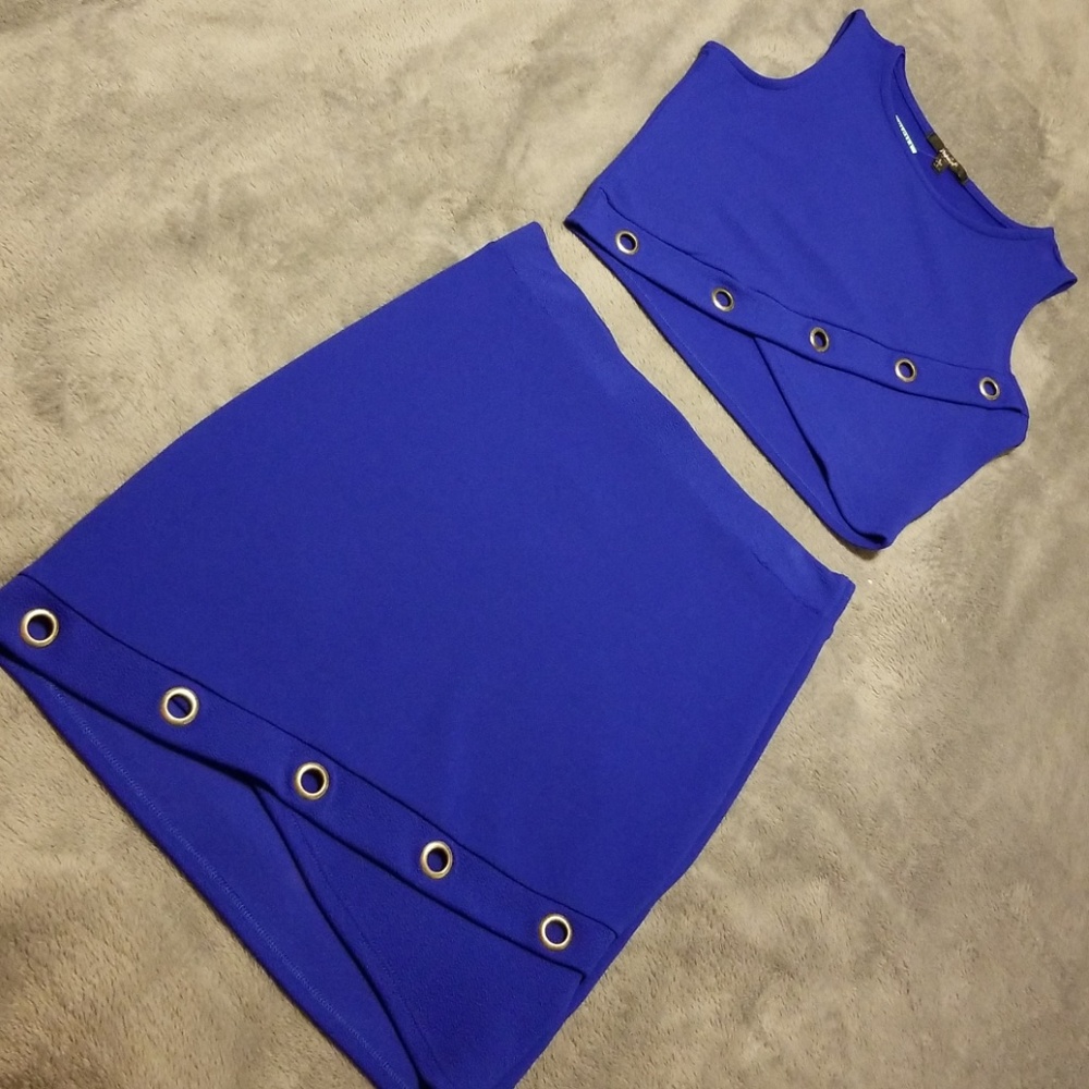 Set of Top and Pencil Skirt Royal Blue color